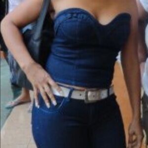 ‼️SALE‼️GOLD DRAMA Denim Corset 5 and Capri 11